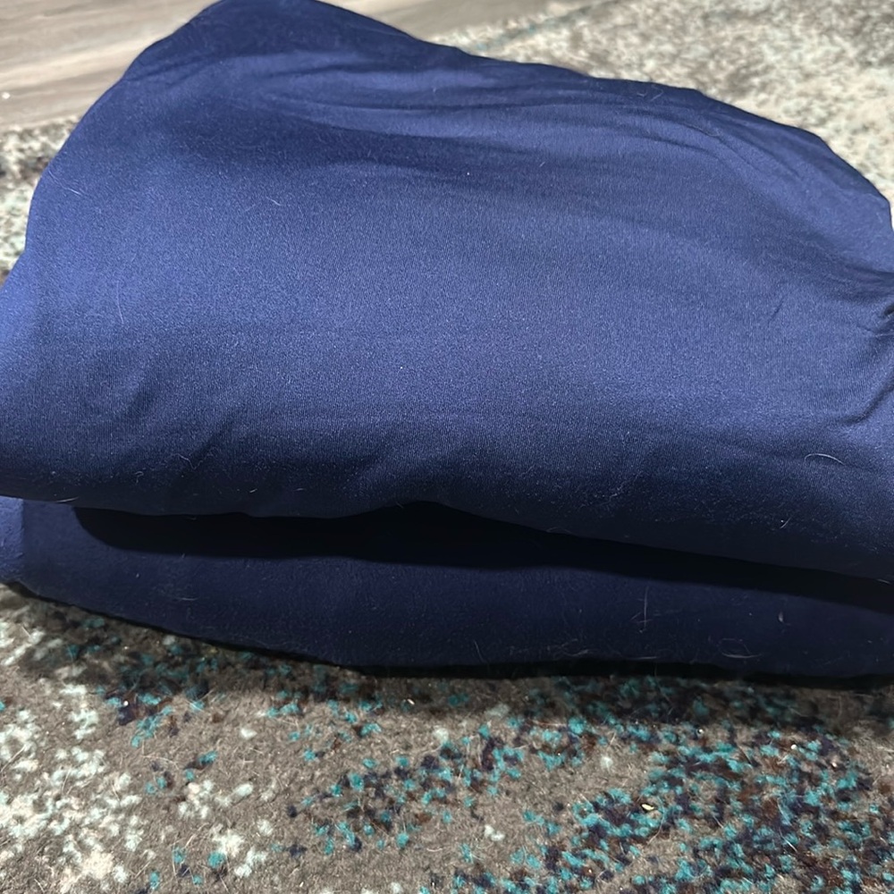 Sheex reversible fleece navy king bed sheets
